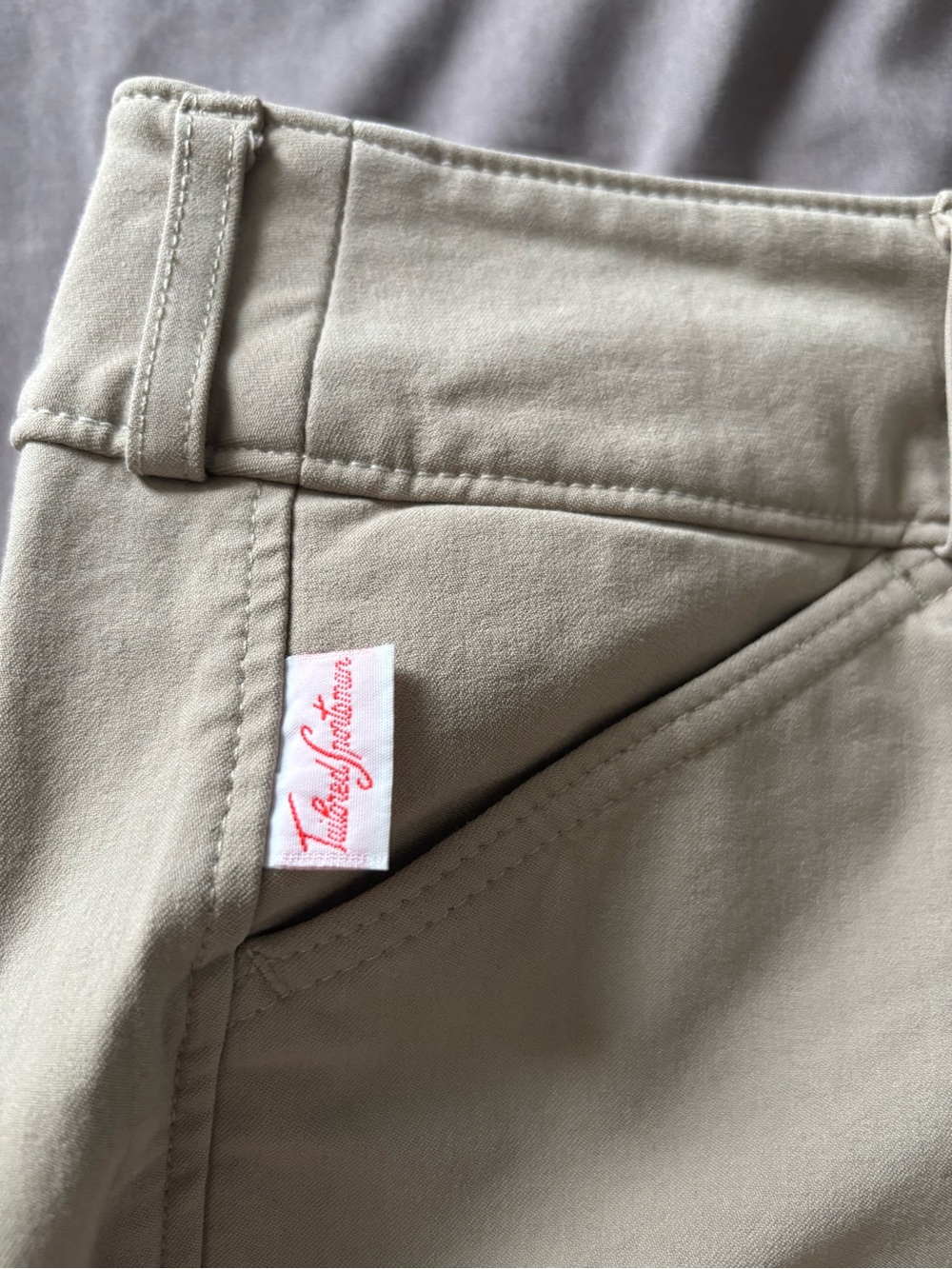 Tailored Sportmen side zip tan breeches